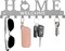 Key Holder Wall Mount, Metal Adhesive Key Hanger with 10 Hooks, 2 Installation Methods, Silver